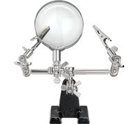 goobay - soldador de tercera mano con lupa 2,5 aumentos, soporte para soldar como ayuda para soldar, manos que ayudan, soporte para PCB con pinzas de cocodrilo, 51199