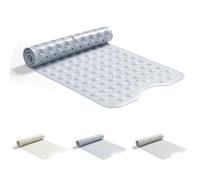 Good Nite Alfombrilla de Baño Antideslizante de 101 * 40 cm, Lavable a Máquina, con Ventosas, Agujeros de Drenaje, Alfombrilla de Baño de Goma, Antideslizante, Antimoho, Extra Larga, Azul