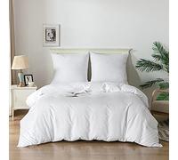 Good Nite Funda Nórdica 3 Piezas Microfibra Juego de Funda Edredon 240 x 220 cm con 2 Funda de Almohada 80 x 80 cm Blanco Suave Transpirable