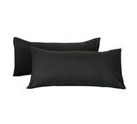 Good Nite Juego de 2 Fundas de Almohada de Microfibra, Suaves, cómodas, Lavables, de Tela Transpirable, sin Arrugas, Juego de 2 Fundas de Almohada (50 x 75 cm) (Negro)
