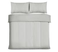 Good Nite Juego de Funda de edredón para Cama Doble, de Microfibra cepillada, 3 Piezas, con Fundas de Almohada, ultrasuave, con Correas en Las Esquinas (Gris Claro, Doble)