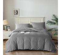 Good Nite Juego de Funda de edredón tamaño King, Funda de edredón con Fundas de Almohada, de Microfibra Suave, Lavable a máquina (Gris Oscuro, tamaño King, 230 x 220 cm)