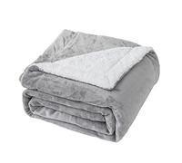 Good Nite Manta Reversible de Forro Polar Sherpa de 200 x 230 cm, Manta de poliéster esponjosa, Suave y cálida, para la Vida en el hogar y Viajes (Gris, King)