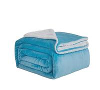 Good Nite Manta Reversible de Forro Polar Sherpa de 230 x 270 cm, Manta de poliéster esponjosa, Suave y cálida, para la Vida en el hogar y Viajes (Azul, tamaño Super King)