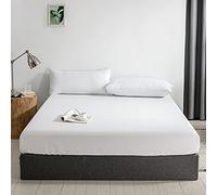 Good Nite Sábana Bajera Ajustable de 30 cm, Extra Profunda, Suave y Transpirable, Lavable a máquina (Blanco, 140 x 200 + 30 cm)