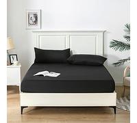 Good Nite Sábana Bajera Ajustable King de 25 cm con Bolsillo Extra Profundo, Suave y Transpirable (Negro, King)
