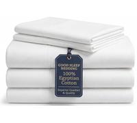 Good Sleep Bedding Sábanas de satén de 1000 Hilos, 1000% algodón Egipcio, Transpirable, Juego de 5 Piezas, con Bolsillo Profundo elástico, Apto para Espuma de bajo Perfil y Alta