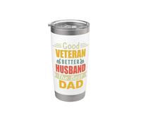 Good Veteran Better Husband The Best Dad For Fathers Day Vaso térmico de acero inoxidable de doble pared