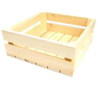 GoodFreshDecor Caja De Madera De Pino Para Frutas Y Verduras Al Vino De Almacenamiento Natural Para Decorar Multiusos 30 x 30 x 12 cm