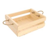 GoodFreshDecor Caja De Madera Decorativa Caja De Almacenamiento Con Asas De Cuerda Para Vino Frutas Y Verduras Decoración De Interiores 30 x 20 x 16 cm