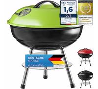 GOODS+GADGETS® Barbacoa de Carbón Esférica 38 cm - Mini Parrilla | Parrilla compacta de mesa esmaltada - ideal para balcón, camping y picnic - patas desmontables