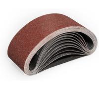 Goodway Bandas de lija de 75 x 533 mm, 10 unidades, grano 60, papel de lija para lijadora de banda, para madera y metal