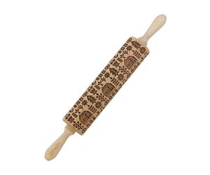 Goody Woody Rodillo grabado 46 cm madera de haya - Cabaña escandinava + cepillo