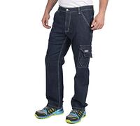 Goodyear Workwear Gypnt030 Mens Multi Pocket Safety Stretch Carpenters Cargo Work Jeans Pants Pantalones de utilidades de Trabajo, Denim Blue, 38" Waist 31" Leg para Hombre
