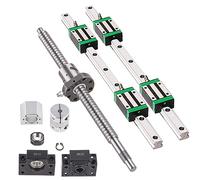 GooEquip Guía lineal HGR20 de 500 mm con 4 bloques de deslizamiento + 1 husillo de bolas SFU1605 de 500 mm con tuerca de bola, soporte BF12/BK12, DSG16H, acoplamiento para impresora 3D CNC