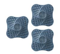 GOOHOCHY 3piezas Tapón Ducha con Ventosa Cubierta Desagüe Antideslizante Filtro Pelo para Baño Cocina TPR Azul