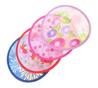 GOOHOCHY 4piezas Ventiladores Plegables Redondos Estilo Japonés Ventiladores De Mano para Mujeres Accesorios De Verano Decoración Floral para Portátiles Silenciosos