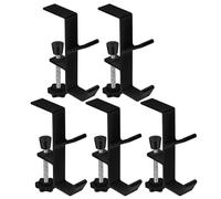 GOOHOCHY 5 Piezas Gancho Ajustable Soporte Resistente Doble Calcetines para Colgar Negro Adorno Festivo y Guirnaldas Navideñas el Hogar