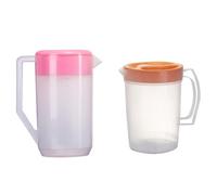 GOOHOCHY Jarra Medidora de Plástico Rosa de 4000 Ml Resistente al Calor y Frío con Tapa Adecuado para Picnics y Piscinas Reutilizable