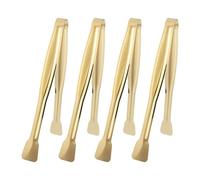 GOOHOCHY Pinzas de Acero Inoxidable para Alimentos Mini, 15cm, Paquete de 4, Ligeras y Resistentes al Óxido, Ideales para Buffet y Actividades al Aire Libre