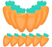 GOOHOCHY Suministros Duraderos y Creativos Forma de Zanahoria 12 Platos de Papel para Fiesta de Pascua para Catering y Reuniones
