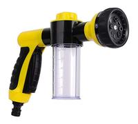 Goolsky Manguera pulverizadora de agua de jardín con boquilla de espuma, dispensador de jabón para lavado de coches, mascotas, ducha, riego de plantas (amarillo)