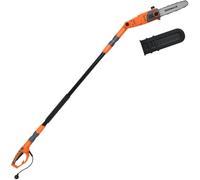 GOPLUS Sierra de Altura Eléctrica de 750W con Barra Extensible | Poda en Altura con Cabezal y Ángulo de Corte Ajustables, Barra de 20 cm, Cadena de 11 m/s y Lubricación Automática