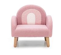 GOPLUS - Sillón infantil, sofá de peluche con respaldo y apoyabrazos acolchado de esponja, sofá ergonómico para niños de 3 a 5 años, para dormitorio, jardín de niños, rosa