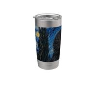 Gordon Setter Dog Van Gogh Noche estrellada Vaso térmico de acero inoxidable de doble pared