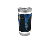 Gordon Setter Dog Van Gogh Noche estrellada Vaso térmico de acero inoxidable de doble pared