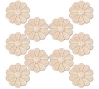 GORGECRAFT 10 Aplique de Madera Tallada con Forma de Rosa Y Flor Calcomanía para Esquinas de Burlywood Sin Pintar para Muebles Decoración del Hogar Tocador Cama Puerta Armario Techo.