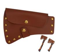 GORGECRAFT Funda de Cuero Sintético Hacha Funda Cabeza de Hacha Color Marrón Doble Cierre A Presión Protector de Hoja con Cierre A Presión Hachas de Camping Caza Artículos Esenciales Trabajos Al Aire