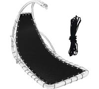 GORGECRAFT Juego de Hamaca Colgante de Repuesto 197x64cm Malla de Cuerda Duradera Tela de Poliéster para Silla Mecedora Tela de Repuesto Silla de Gravedad Cero Exterior Interior Patio Tumbona Verano