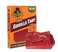 Gorilla Lona resistente de 6 x 8 pies (97030) - Protección exterior resistente, impermeable y versátil. Bordes y dobladillo reforzados y material duradero. Ideal para camping, jardinería y mucho más