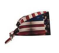 Gorro de trabajo transpirable con estampado de bandera estadounidense y botas vaqueras, ajustable y cómodo, ideal para chefs, hombres y mujeres, color negro.