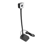 Goshyda Cámara de Documentos, Cámara Web USB 4K, Cámara de Documentos con Enfoque Automático para Aula con Micrófono de Reducción de Ruido AI, Luz LED de 3 Niveles, Lente Giratoria de