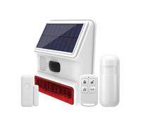 GOSIA Conjunto de alarma estroboscópica solar sin, sirena de alarma al aire libre con flash de sonido para sistema de alarma WiFi GSM 433 MHz para, granja