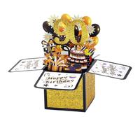 Gosknor Tarjeta Emergente 3D de Feliz Cumpleaños, Caja Emergente Colorida de Cumpleaños con Sobre y Tarjeta de Felicitación Tarjeta Emergente de Cumpleaños Genial para Hombres y Mujeres (90.°)