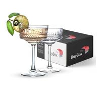GOSOYO Copas vintage coupé conjunto de 4. champán, cóctel, martini, copas de vino, cristalería de tallo largo, (2 piezas), RX23
