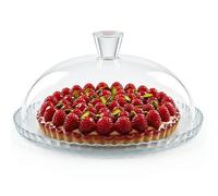 GOSOYO - Expositor para tartas de cristal, con campana, transparente, 32,2 cm, soporte de postre para tartas, magdalenas, frutas y pastelerías
