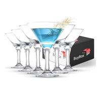 GOSOYO Juego de 6 Copas de Martini (6oz/175ml). Copas de Cóctel, Copas de Martini Espresso, Copas Margarita, Copas Prosecco, Copas Coupe, Copas Champagne Cristal con Tallo Largo