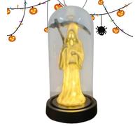Gothic Lamps - Spooky Ghost in Cloche | LED Tabletop Light Decorations,