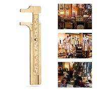 GOTOTOP Calibrador Vernier, Herramienta de Medición de Doble Escala de Latón, Regla Deslizante Vintage de 80 Mm con Escalas en Mm y Pulgadas, Portátil Liviano para Uso Diario, Aficionados y Talleres