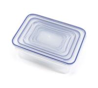 GOURMETmaxx Juego de 6 recipientes herméticos Klick-it (120-2500 ml), aptos para microondas y congelador, a prueba de fugas con cierre de 4 clic, apilables y aptos para lavavajillas