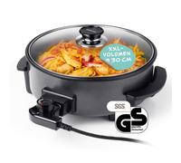GOURMETmaxx Sartén de fiesta eléctrica Sartén múltiple Sartén para pizza Sart...