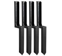 GOUZIBHD Estacas de Anclaje de Acero de 33,5 Pulgadas Kit de 4 Estabilizadores de Postes de Cerca, para Reparación Envejecidos, Soportes de Anclaje Negros de una Sola Pieza