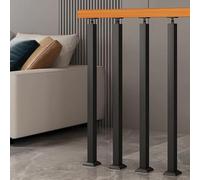 GOUZIBHD Pasamanos Antideslizantes, Postes Cuadrados Barandilla, Columna Pasamanos Negra, Barandilla para Escalones Terraza, Pasamanos Metálicos Ajustables a 270° 4 Unidades(Size:90cm/35.4in)