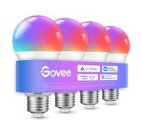Govee Bombilla LED E27,RGBWW Inteligentes WiFi y Bluetooth 800LM,Juego de 4