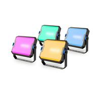 Govee Focos LED para exteriores RGBWW, Pack de 4, Negro