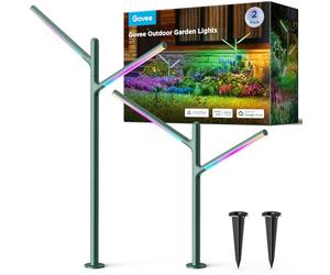 Govee Luz LED para Jardín Exteriores, RGBWWIC Lámpara de Metal Impermeable IP66, Altura Personalizable, 16 Millones de Colores, 64 Escenas, Alexa Matter Compatible, Jardín Camino Césped Decor, 2pcs